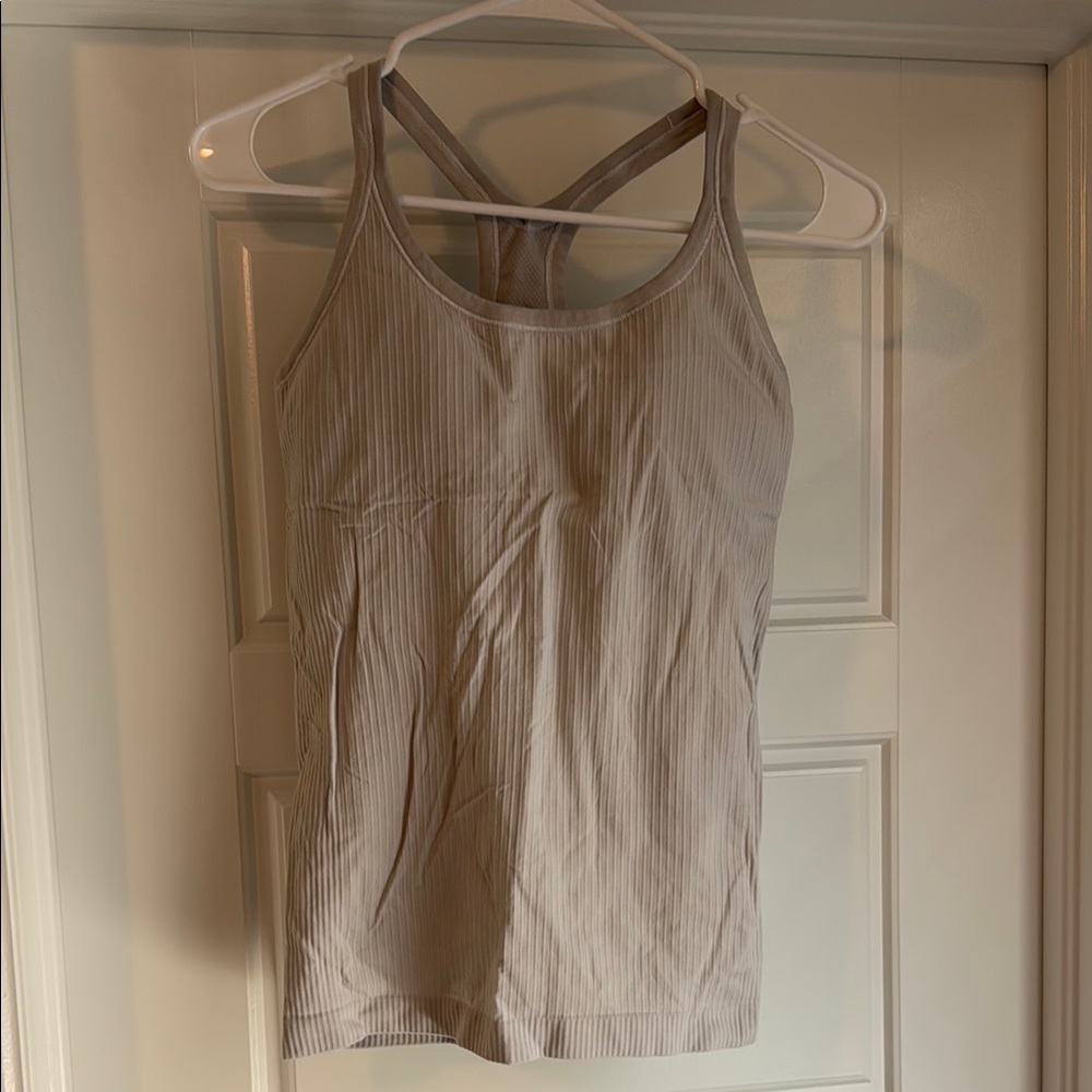 Lululemon Athletica Cream Fitted Backless Camisole